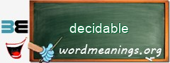 WordMeaning blackboard for decidable